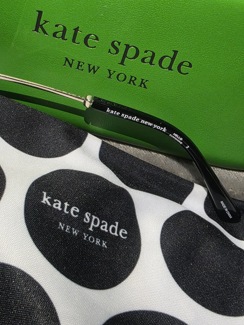 kate spade Silver Frame Sunglasses with Black Lenses